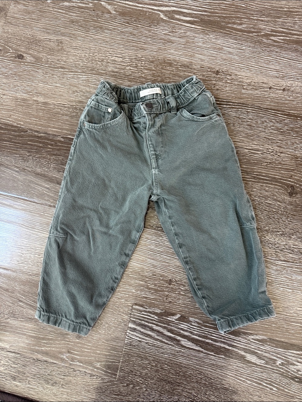 Zara Kids Olive Pull-On Utility Pants
